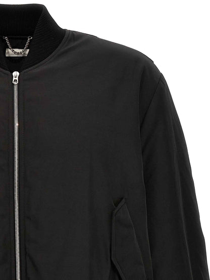 Black Polyester Bomber