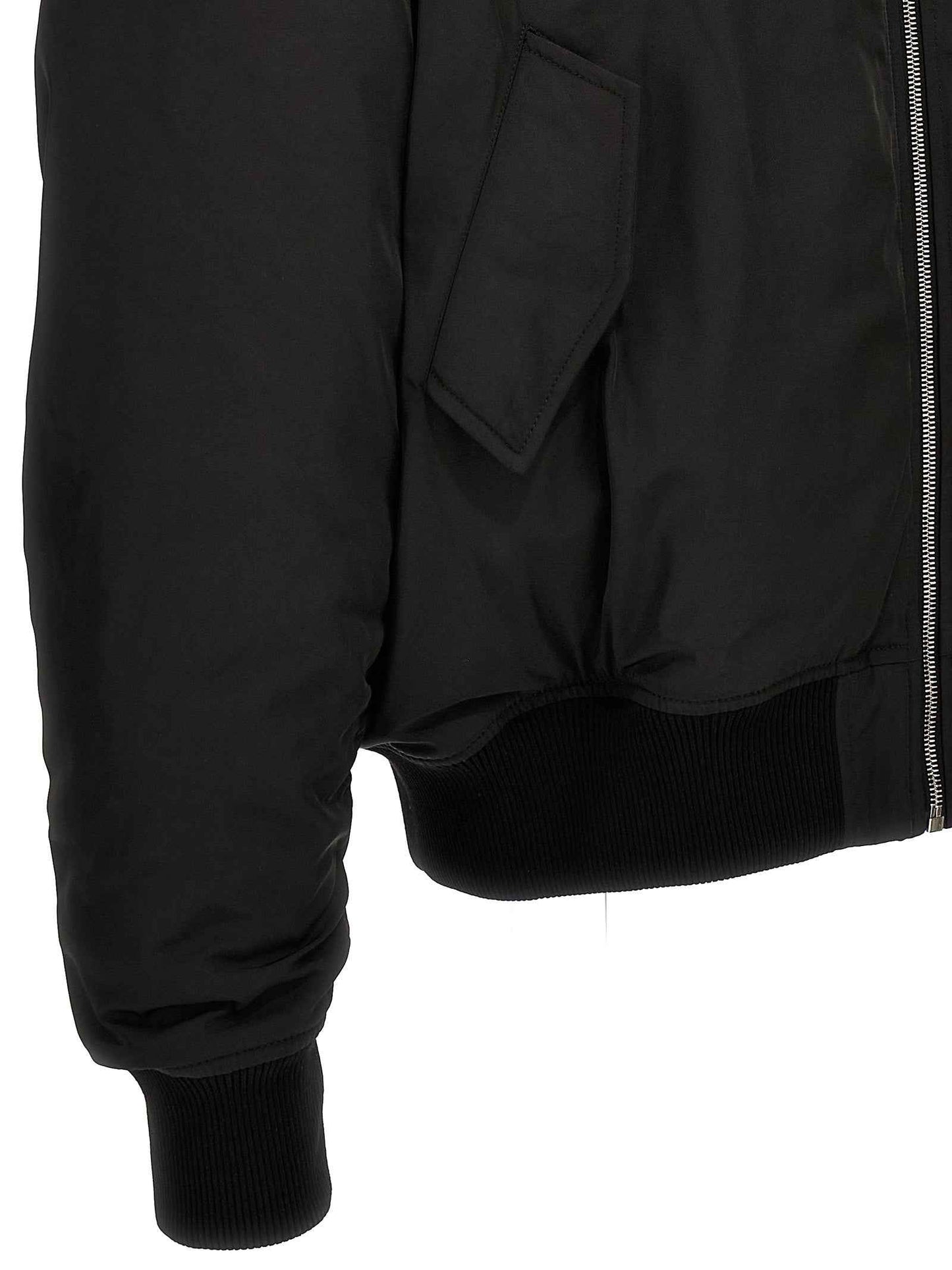Black Polyester Bomber