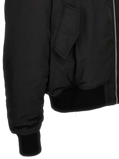 Black Polyester Bomber