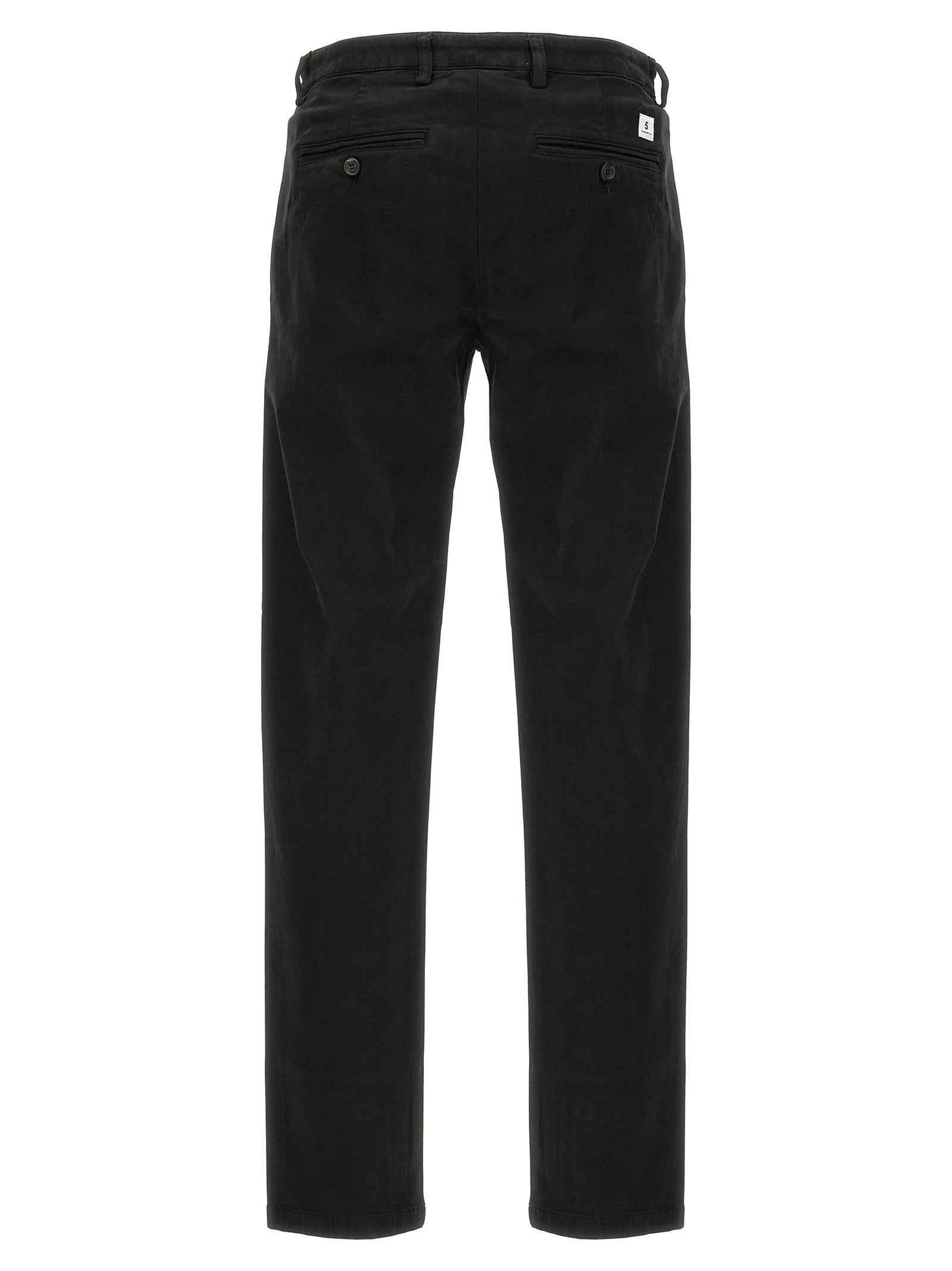 Black Cotton Casual Pants