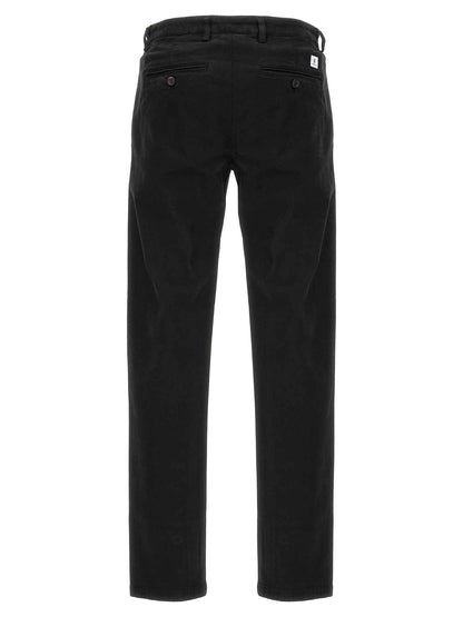 Black Cotton Casual Pants