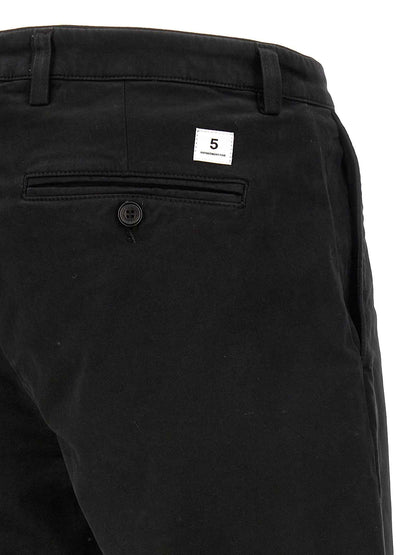 Black Cotton Casual Pants
