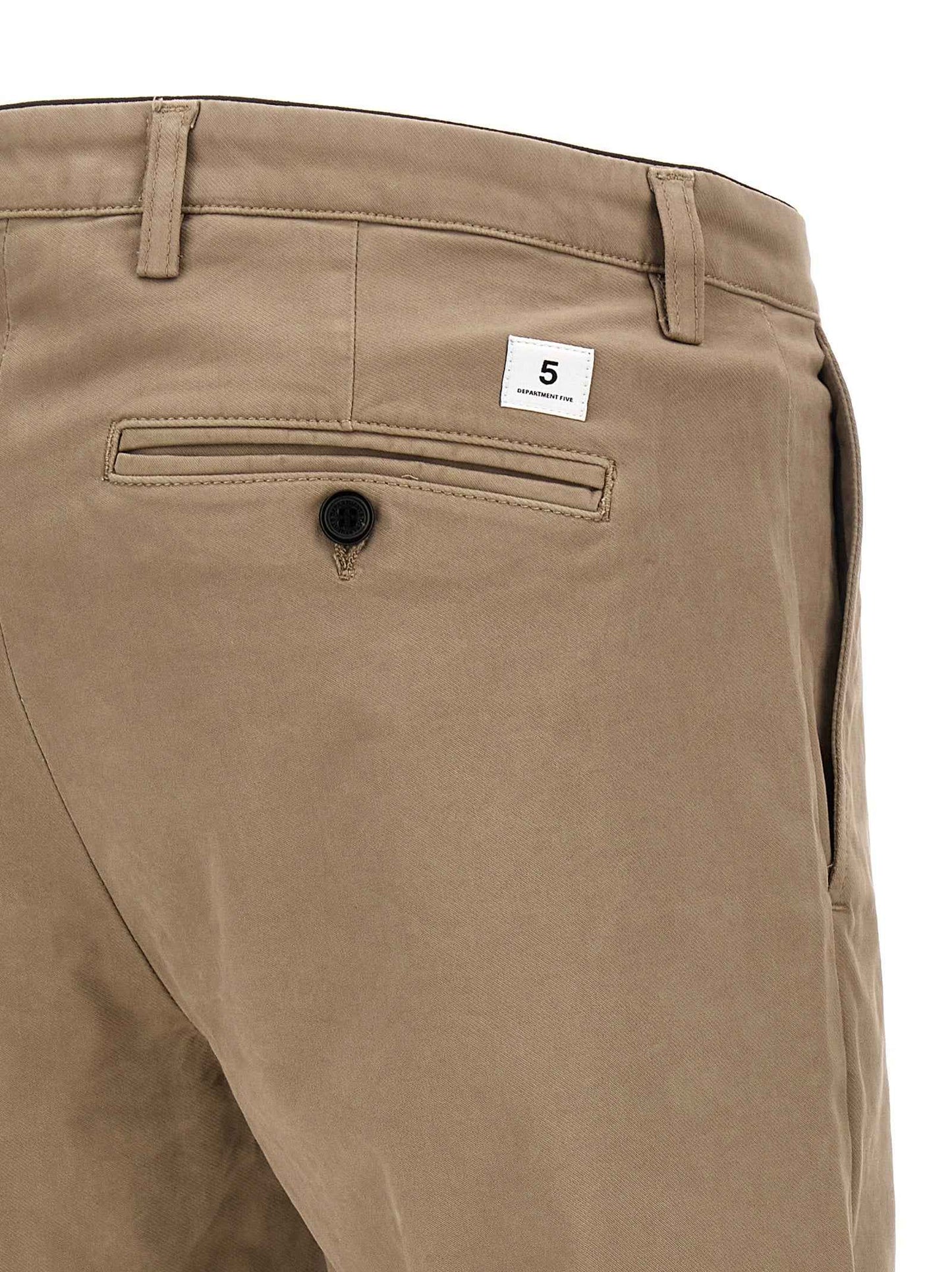 Beige Cotton Casual Pants