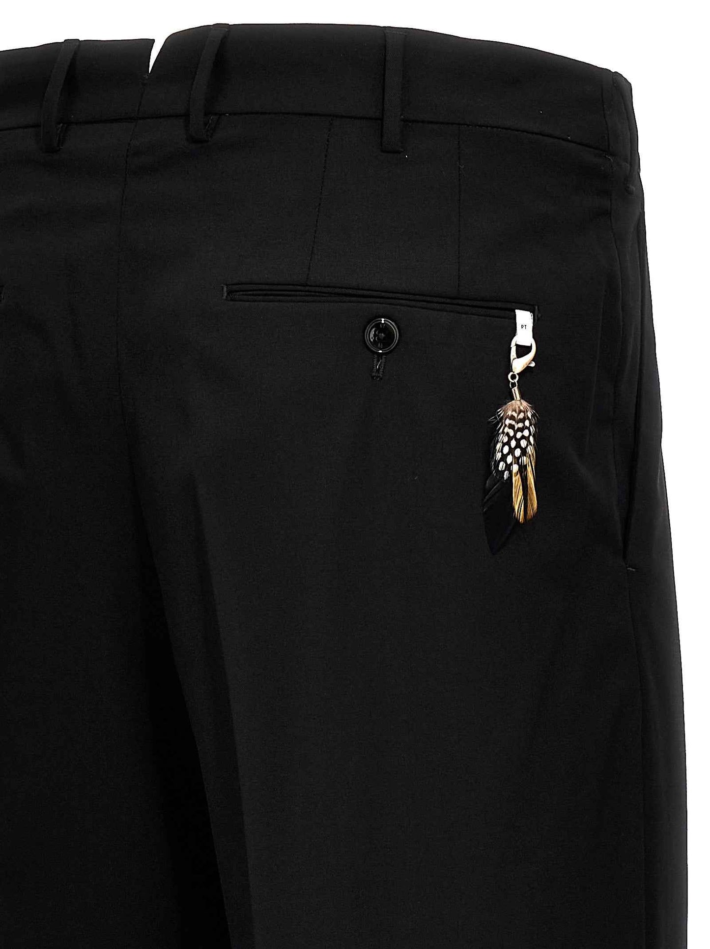 Black Virgin Wool Dress Pants