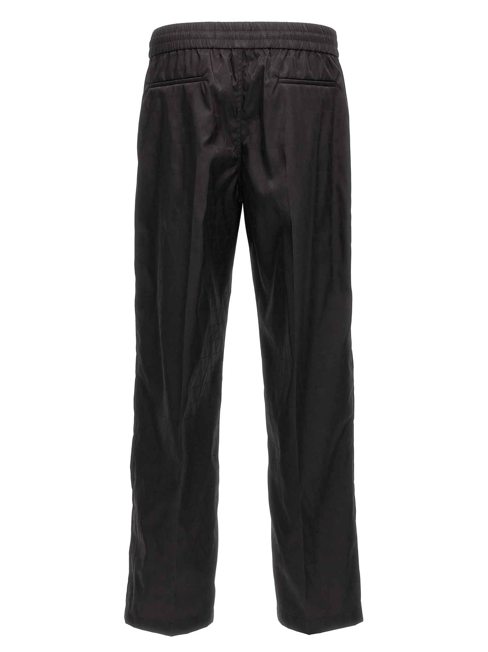 Black Polyamide Casual Pants
