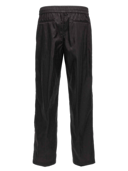 Black Polyamide Casual Pants