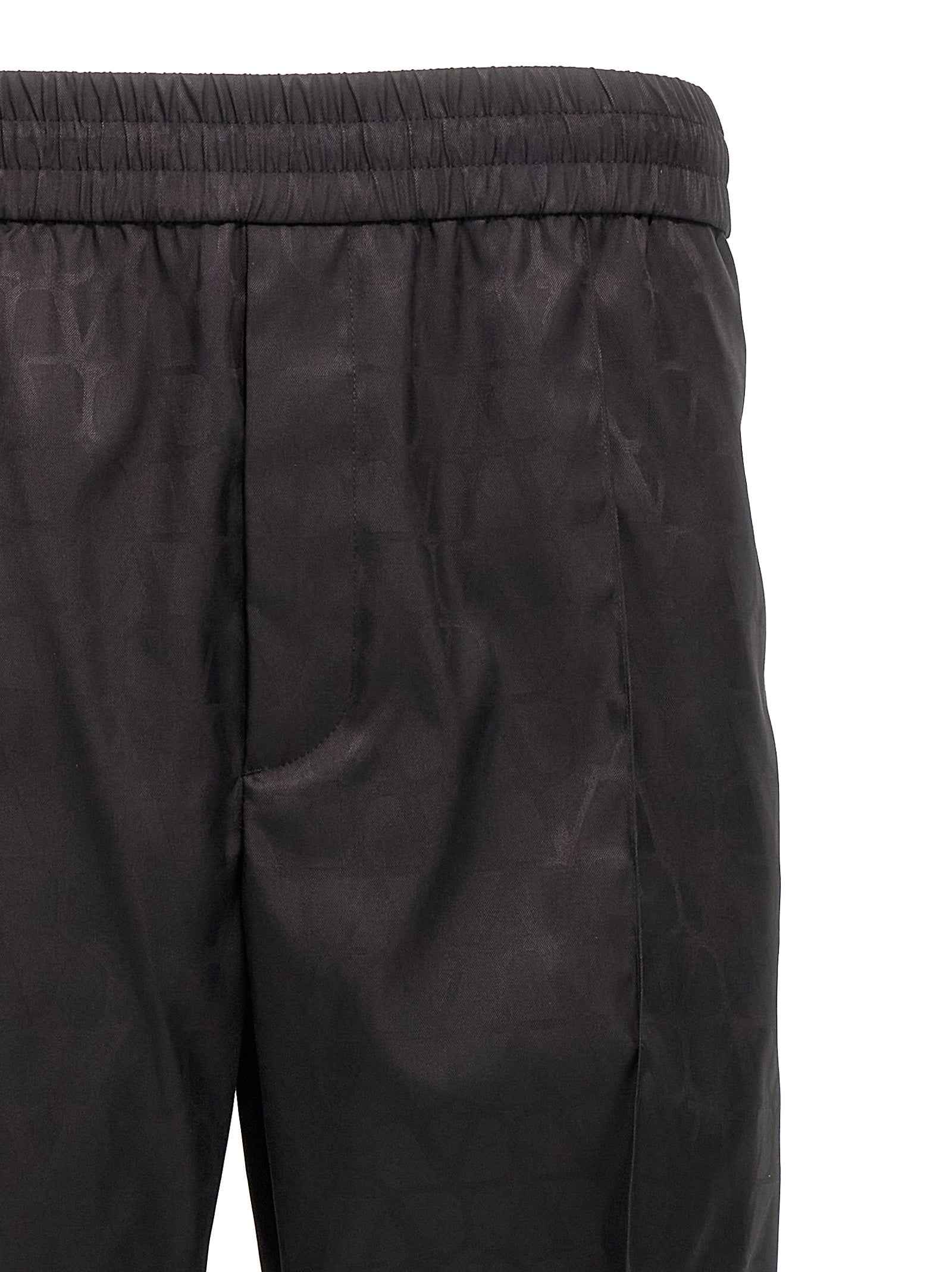Black Polyamide Casual Pants