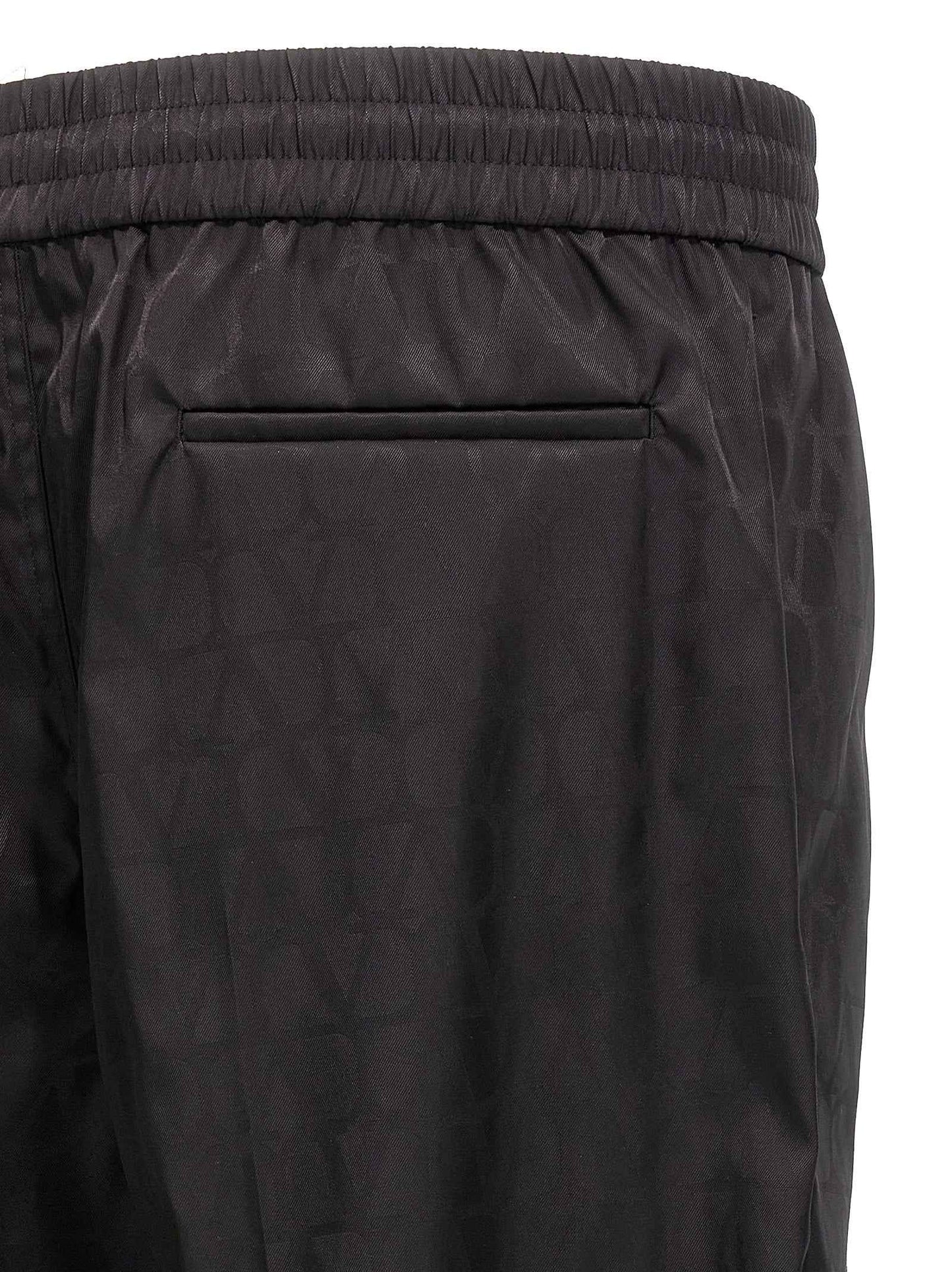Black Polyamide Casual Pants