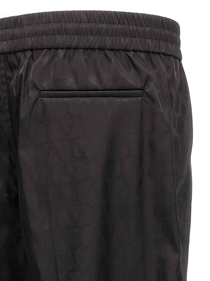 Black Polyamide Casual Pants