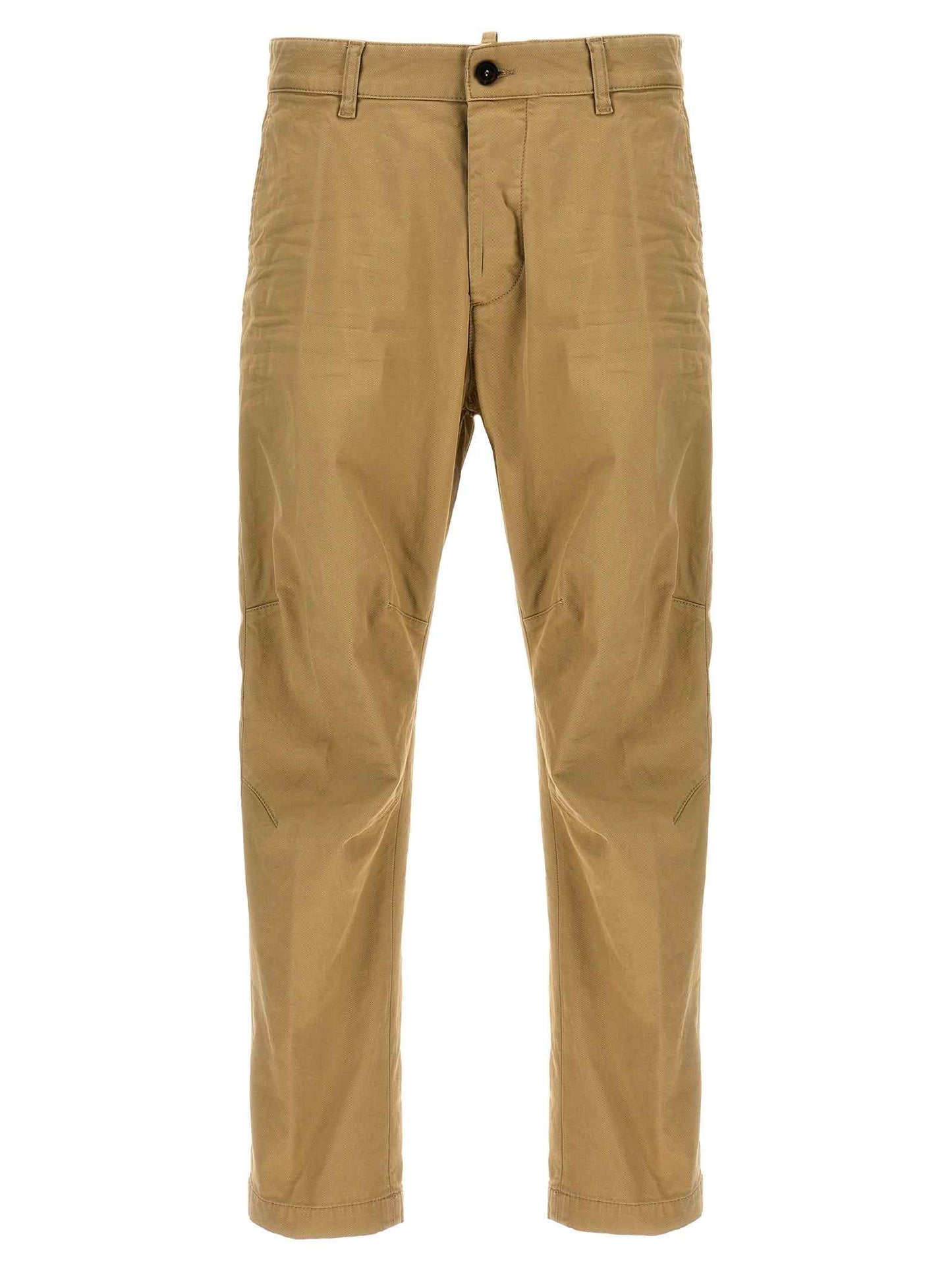 Beige Cotton Chino Pants