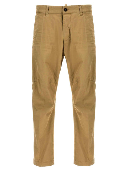 Beige Cotton Chino Pants