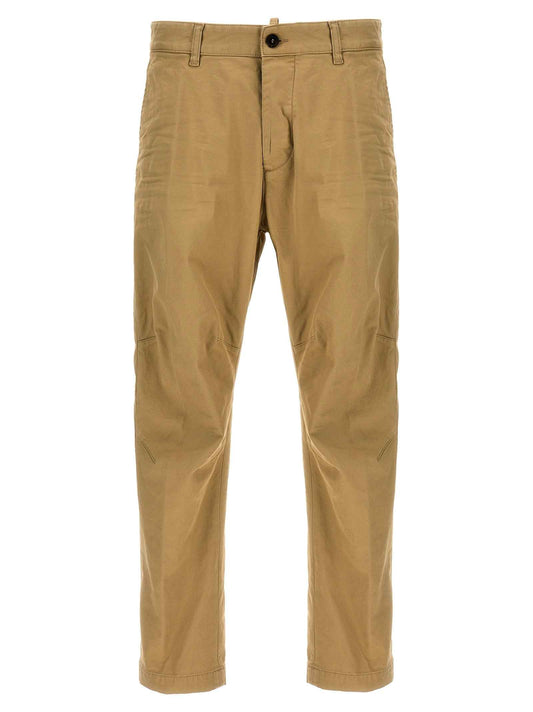 Beige Cotton Chino Pants