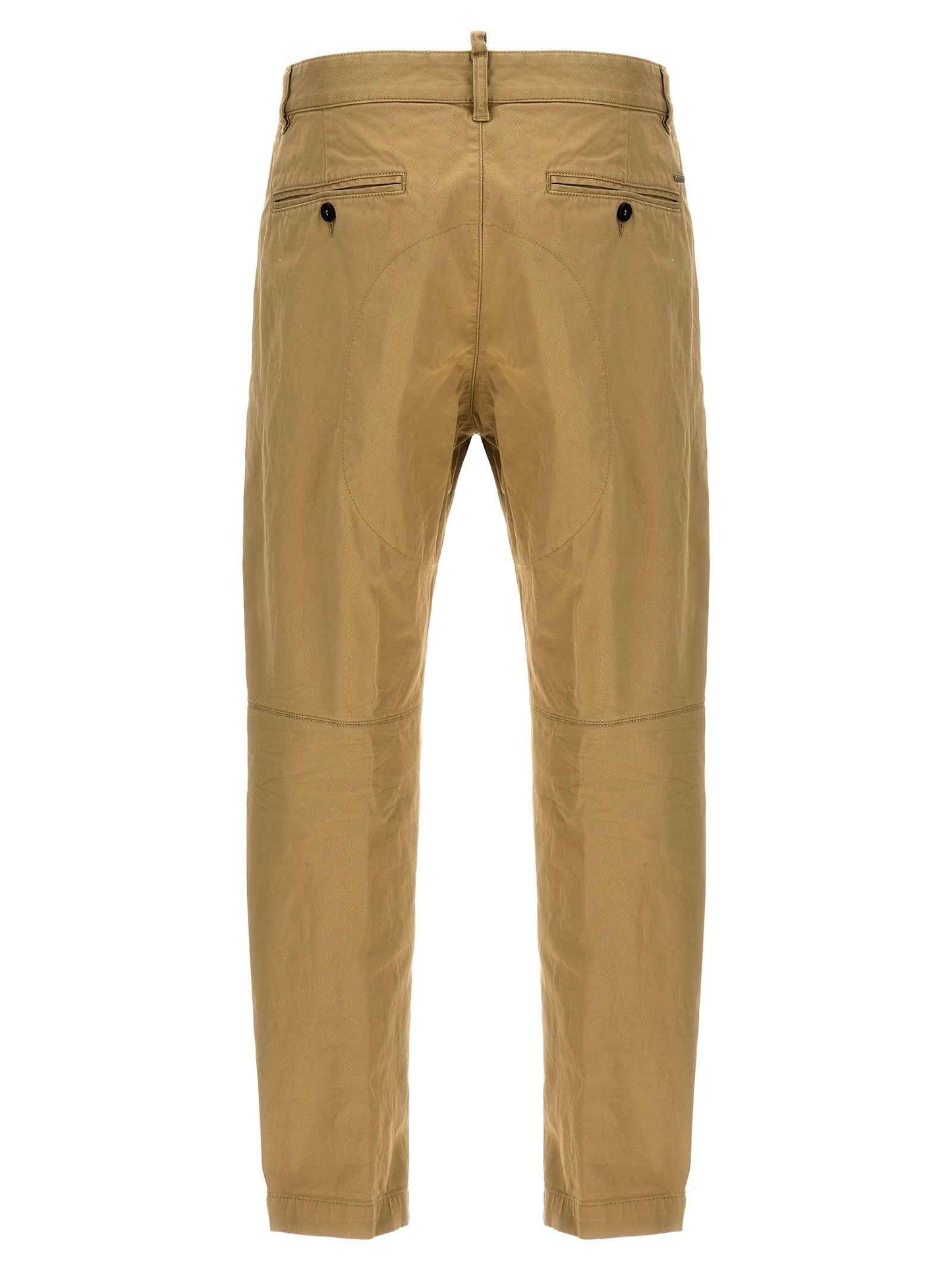 Beige Cotton Chino Pants