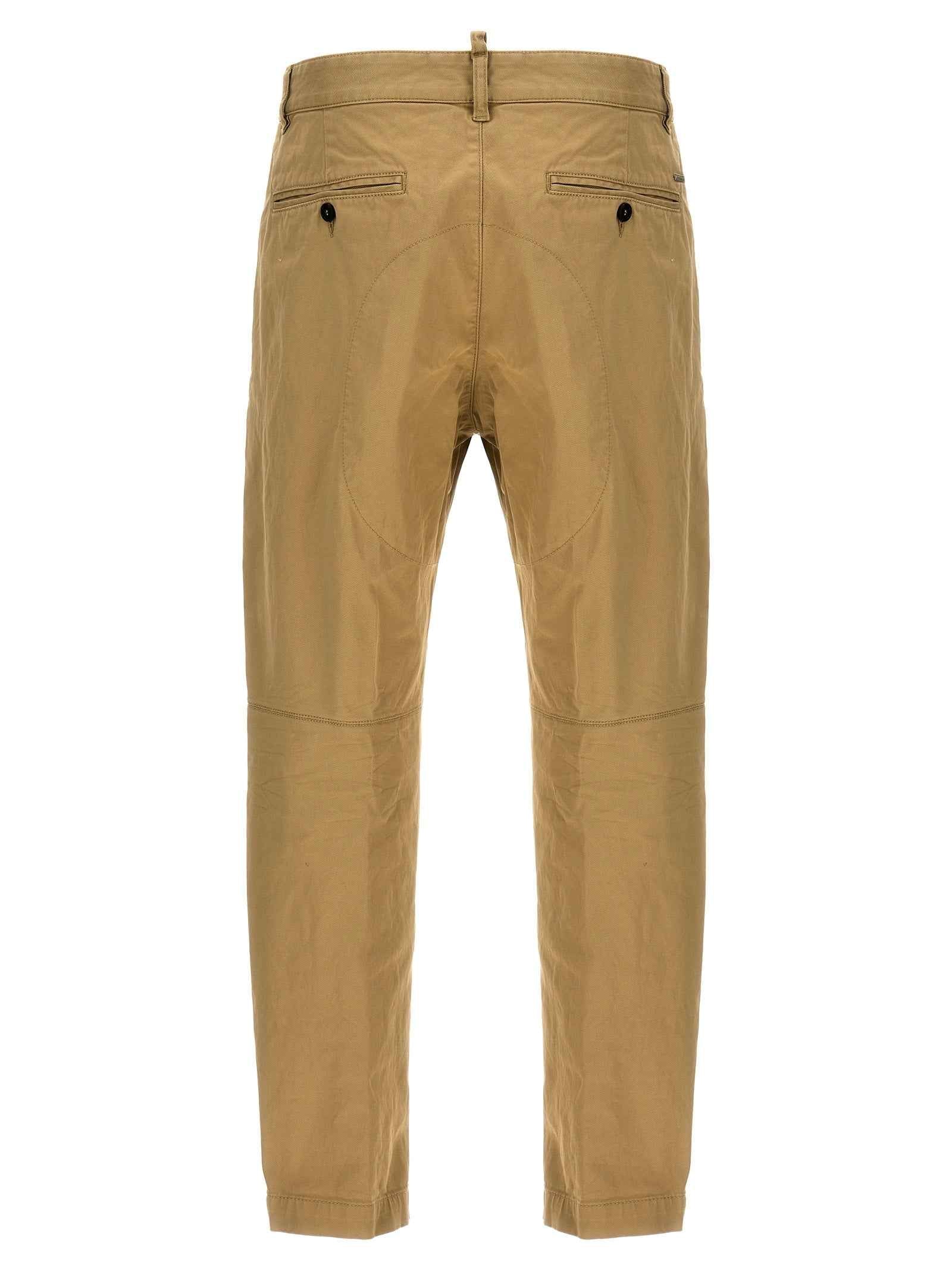Beige Cotton Chino Pants