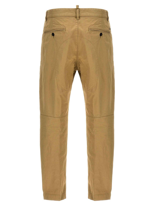 Beige Cotton Chino Pants
