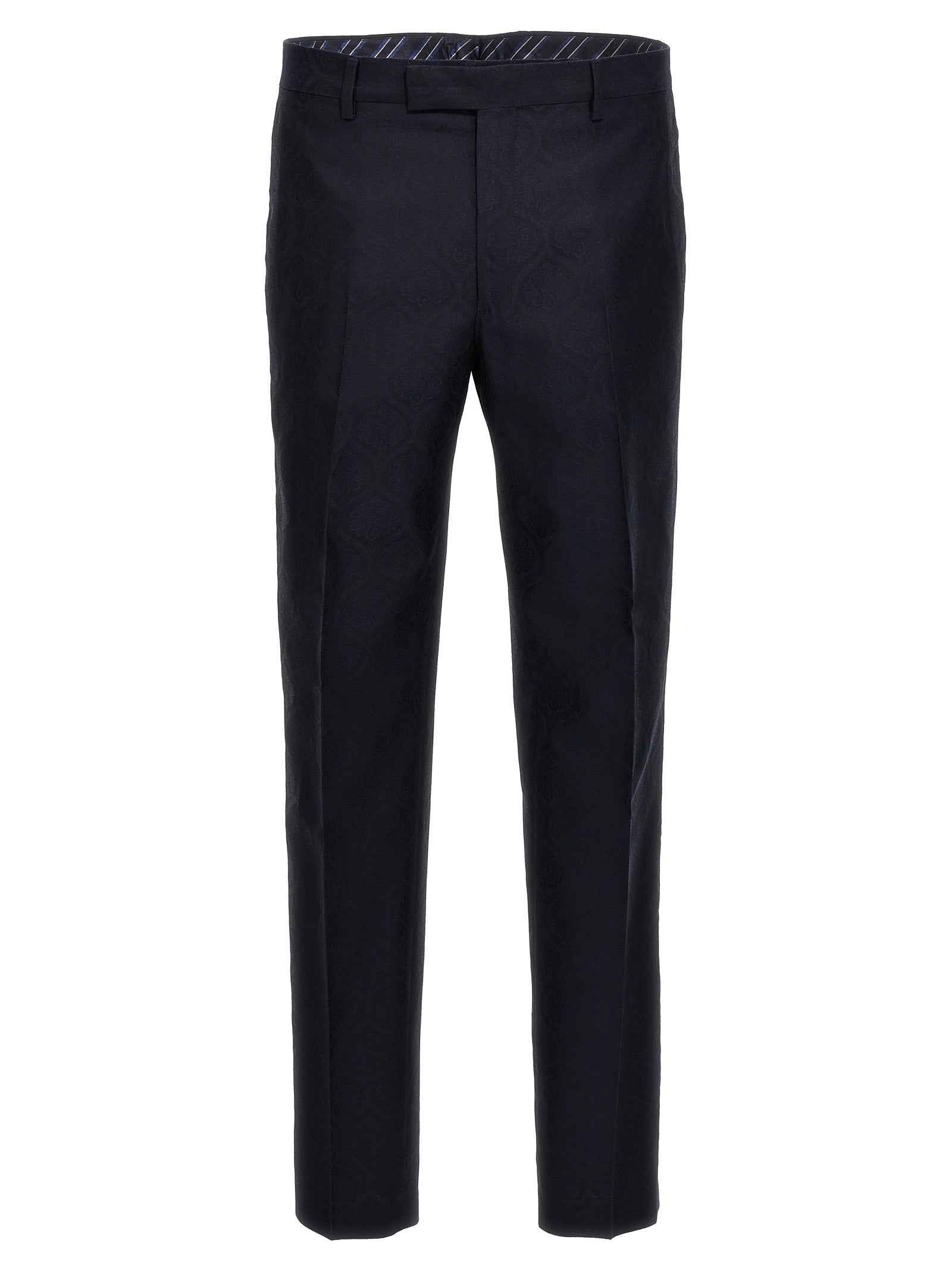 Blue Cotton Dress Pants