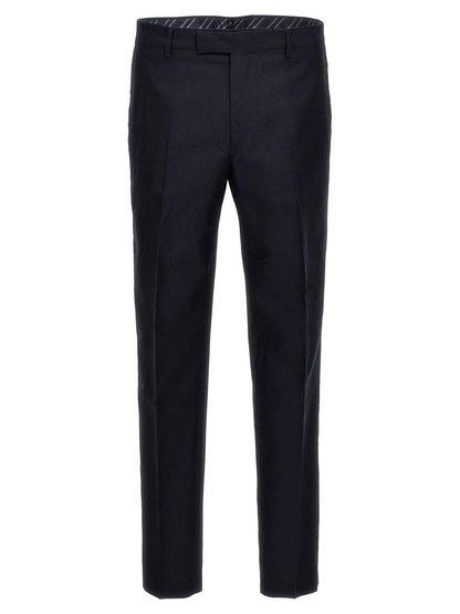 Blue Cotton Dress Pants