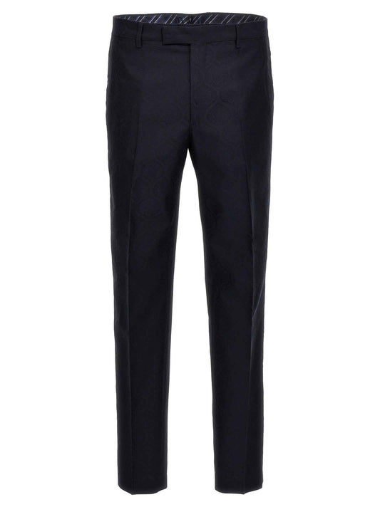 Blue Cotton Dress Pants