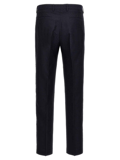 Blue Cotton Dress Pants