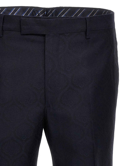 Blue Cotton Dress Pants