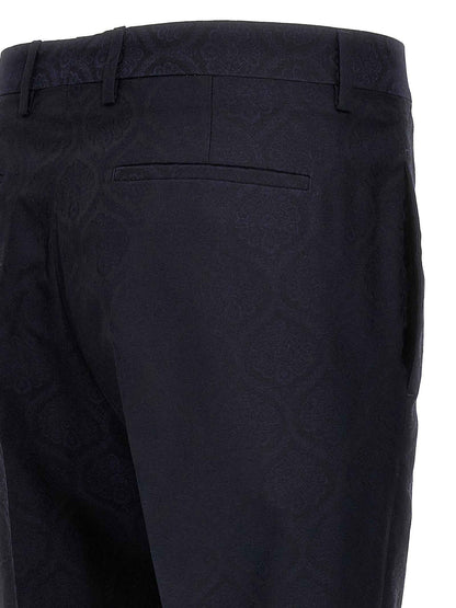 Blue Cotton Dress Pants