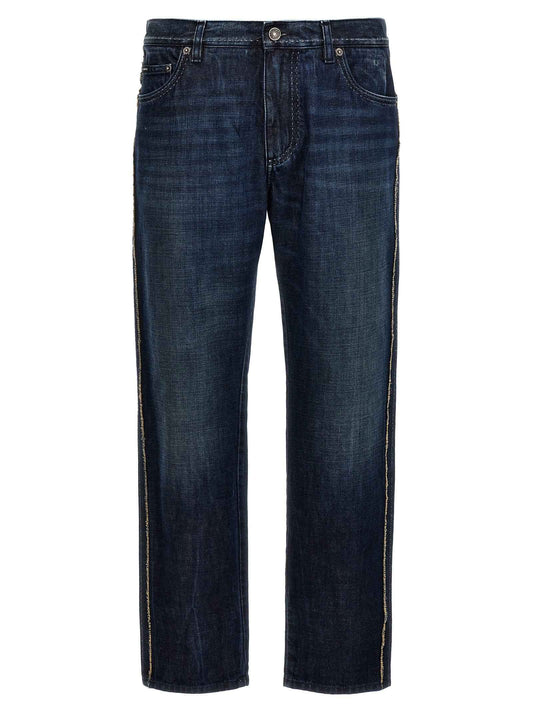 Blue Cotton Skinny Jeans