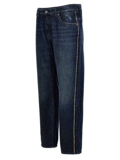 Blue Cotton Skinny Jeans