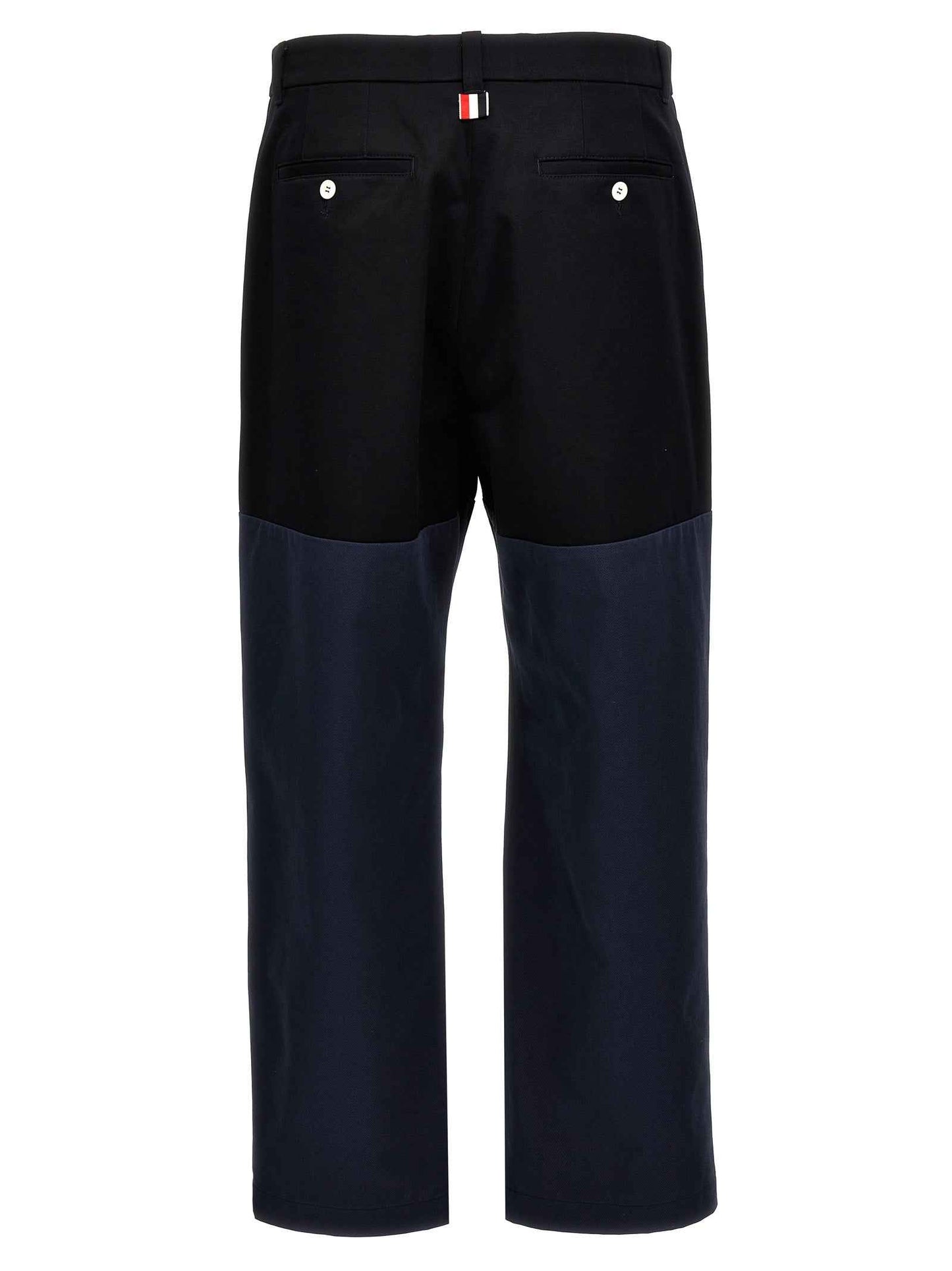 Blue Cotton Casual Pants
