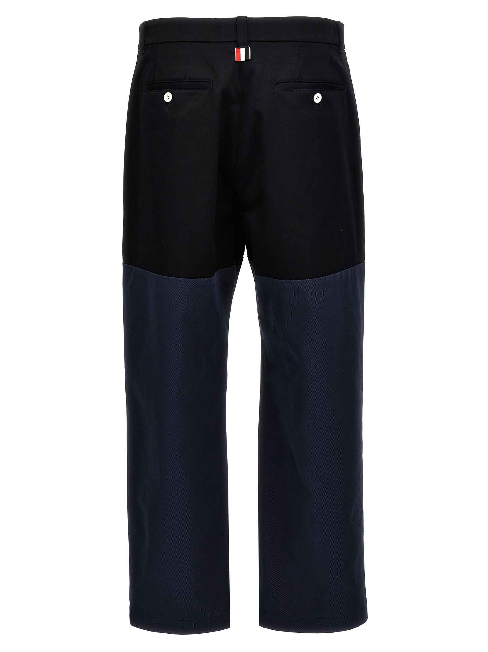 Blue Cotton Casual Pants