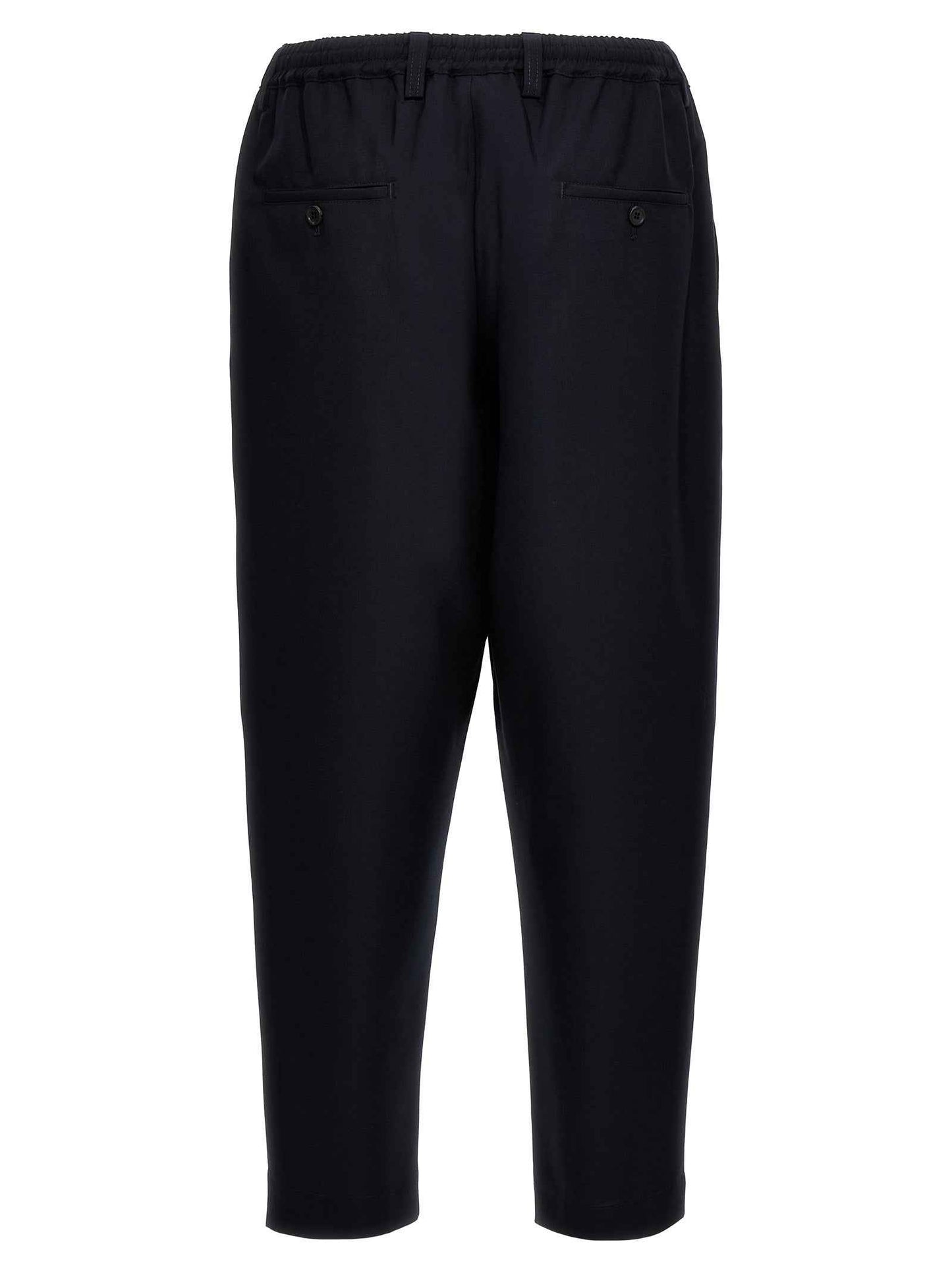Blue Virgin Wool Cropped Pants