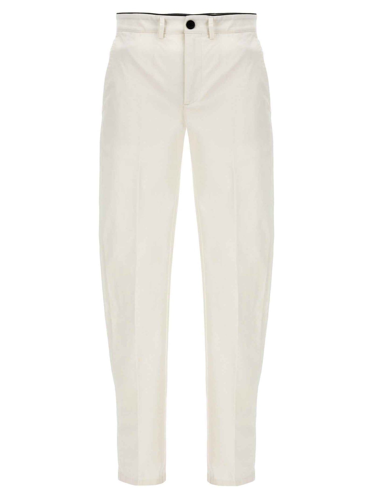 White Cotton Casual Pants