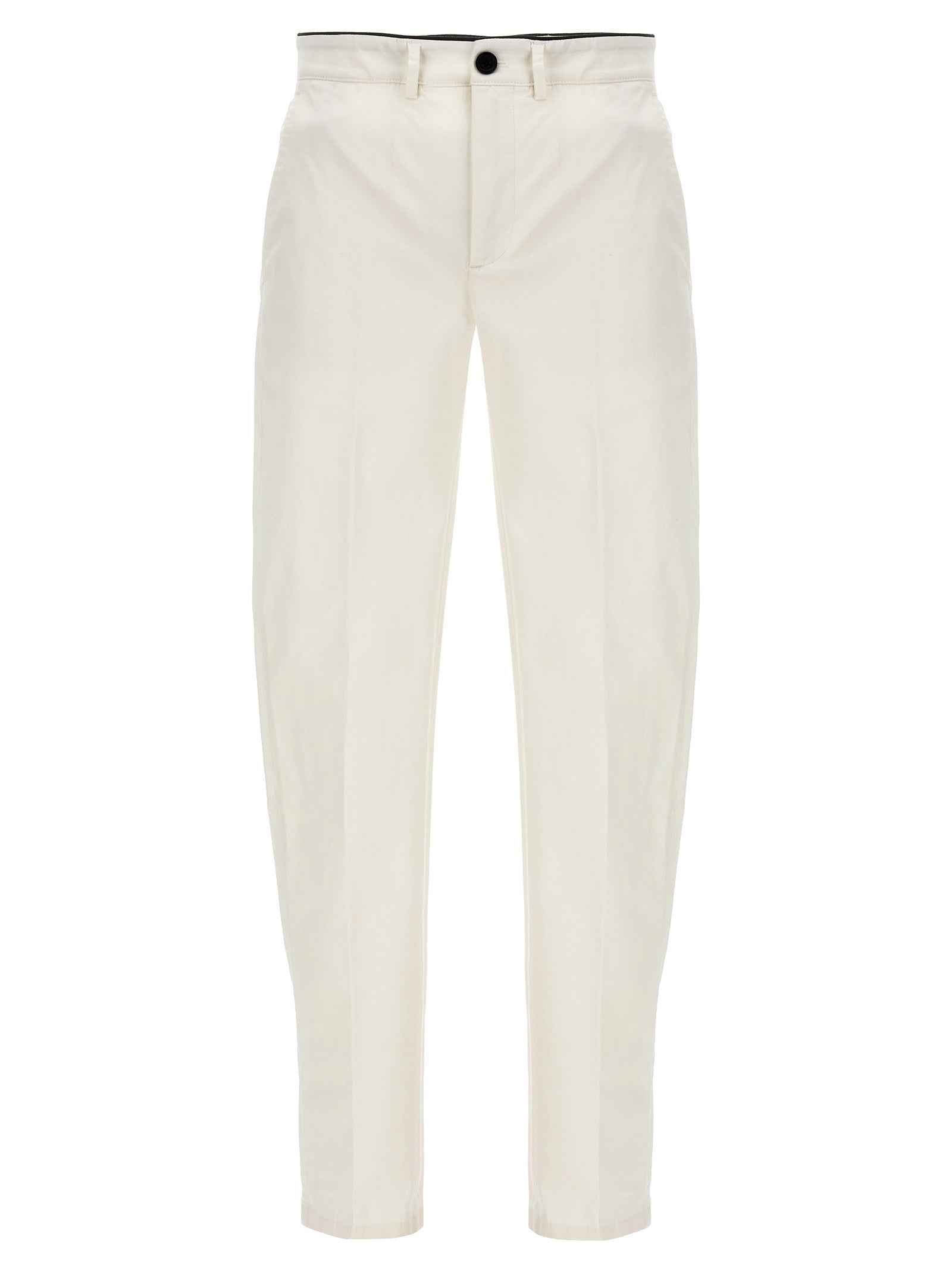 White Cotton Casual Pants