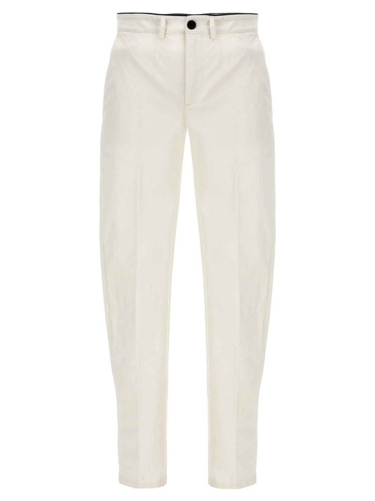 White Cotton Casual Pants
