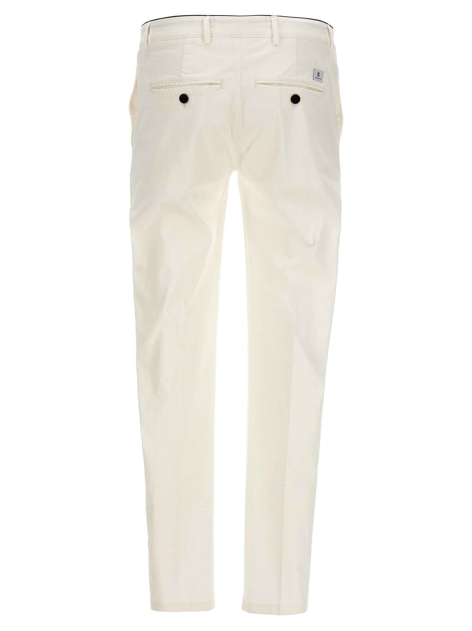White Cotton Casual Pants