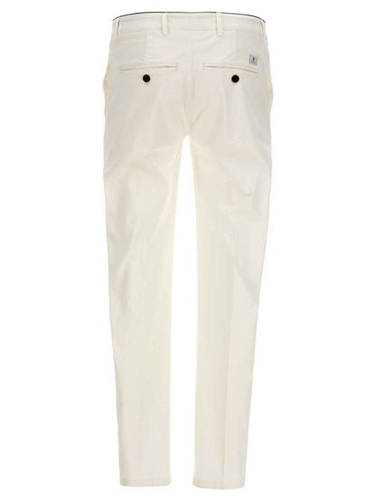 White Cotton Casual Pants