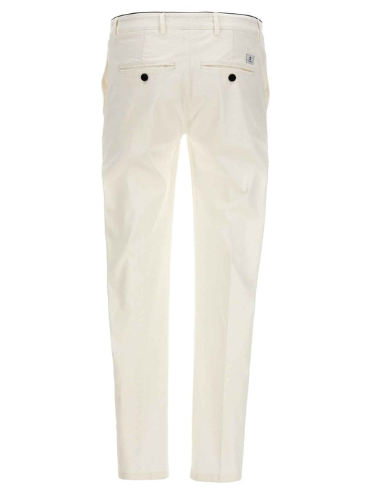 White Cotton Casual Pants