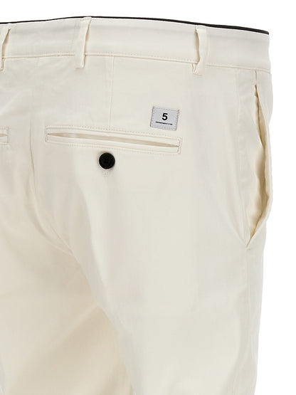White Cotton Casual Pants