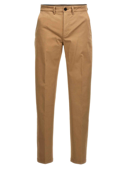 Beige Cotton Casual Pants