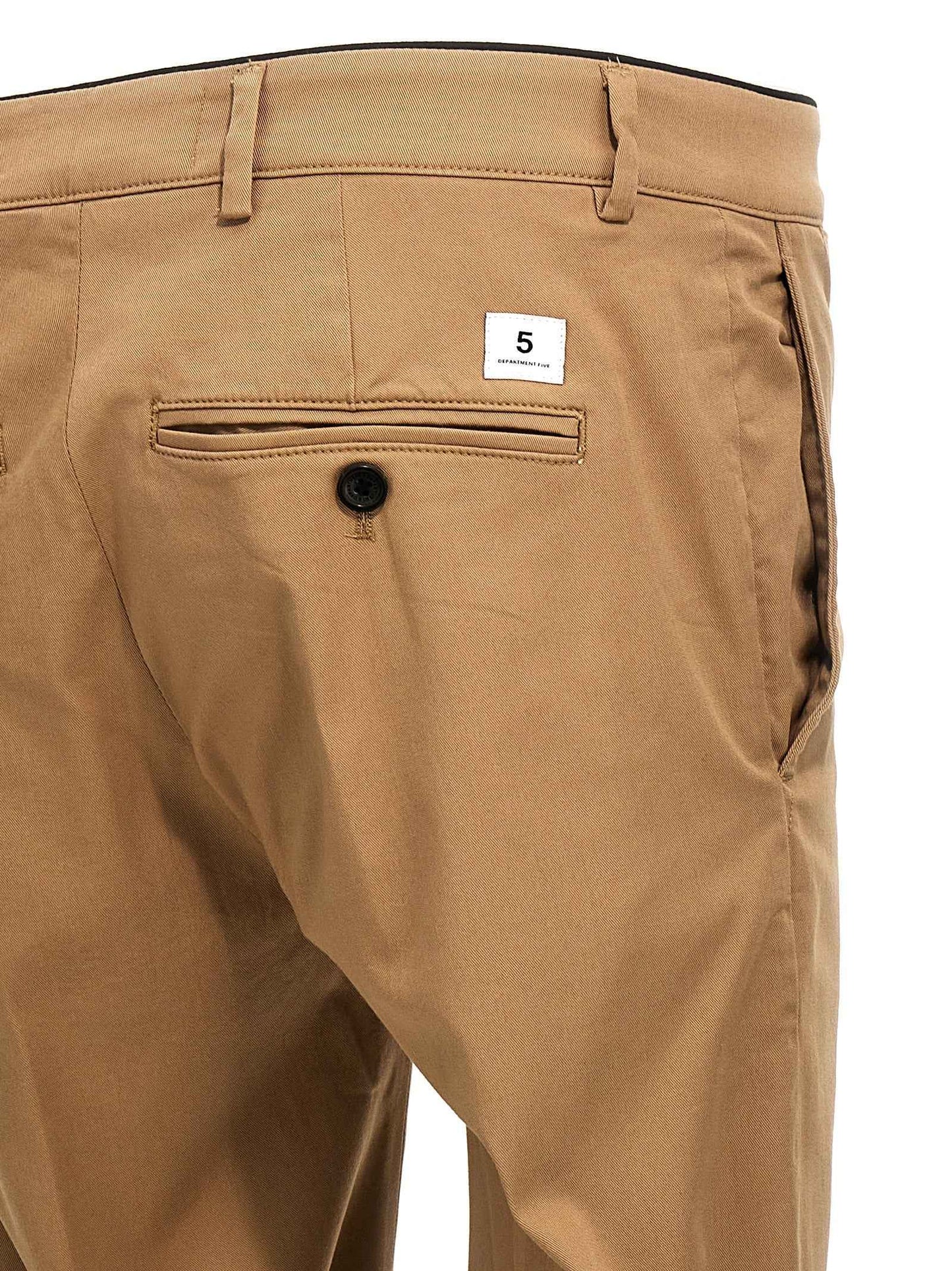 Beige Cotton Casual Pants