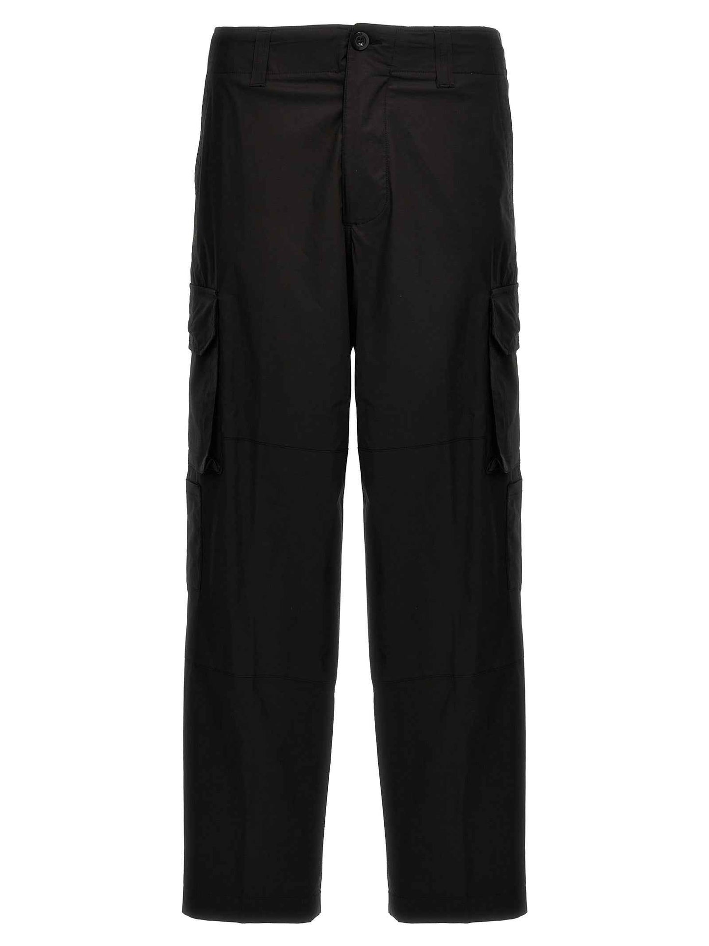 Black Cotton Cargo Pants