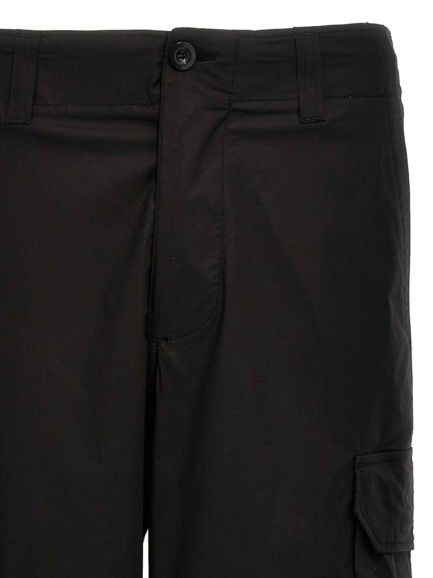 Black Cotton Cargo Pants
