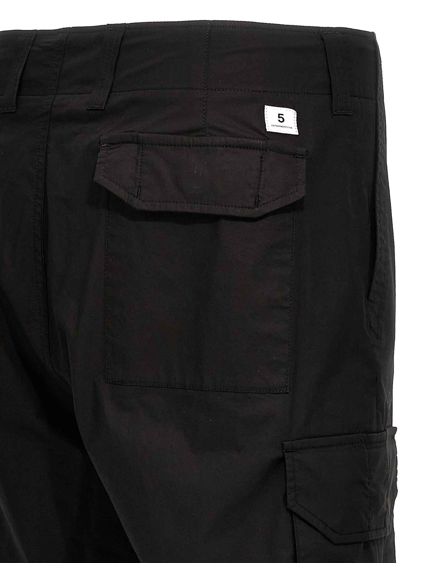 Black Cotton Cargo Pants