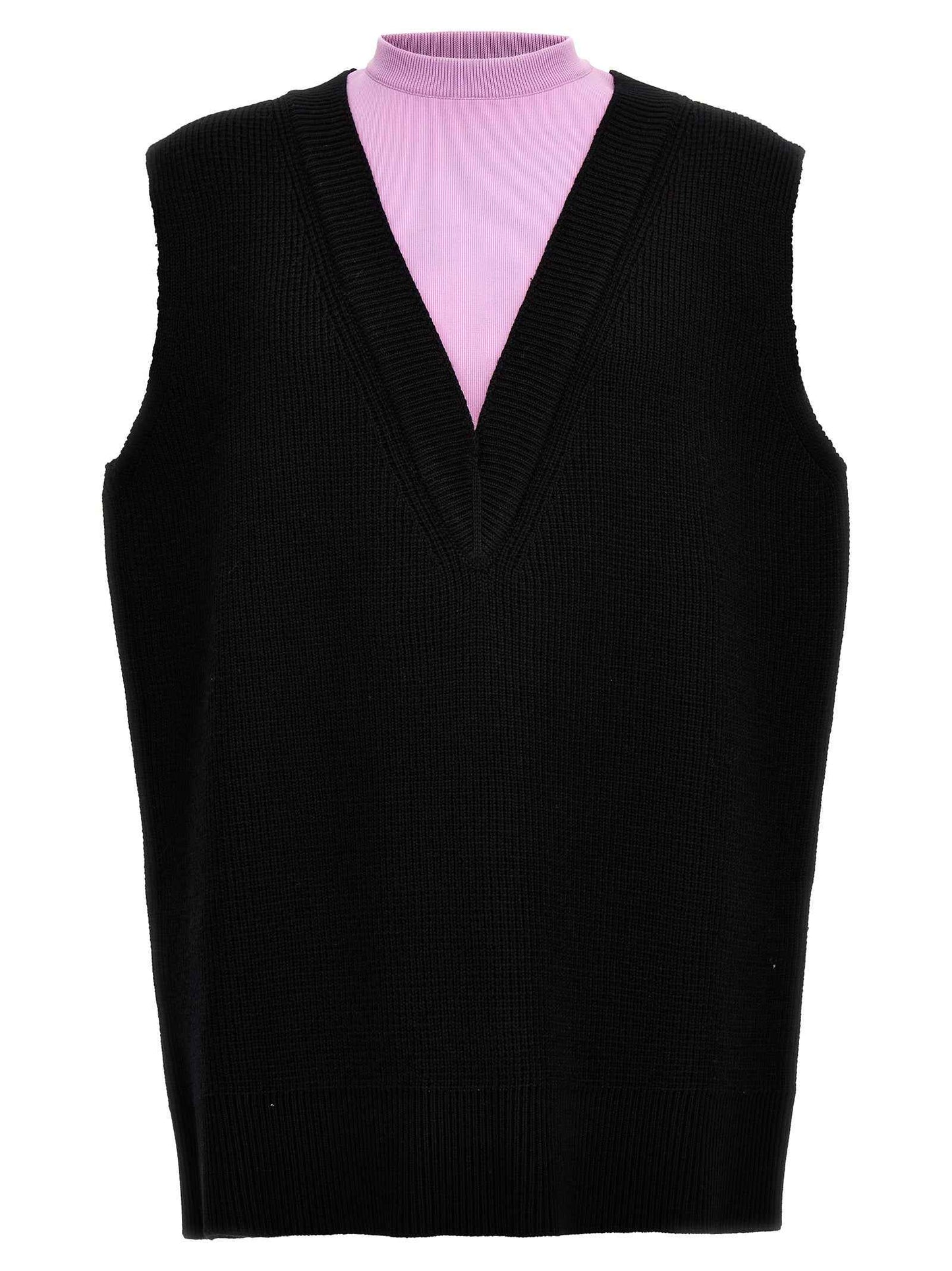 Multicolor Wool Sleeveles Sweater