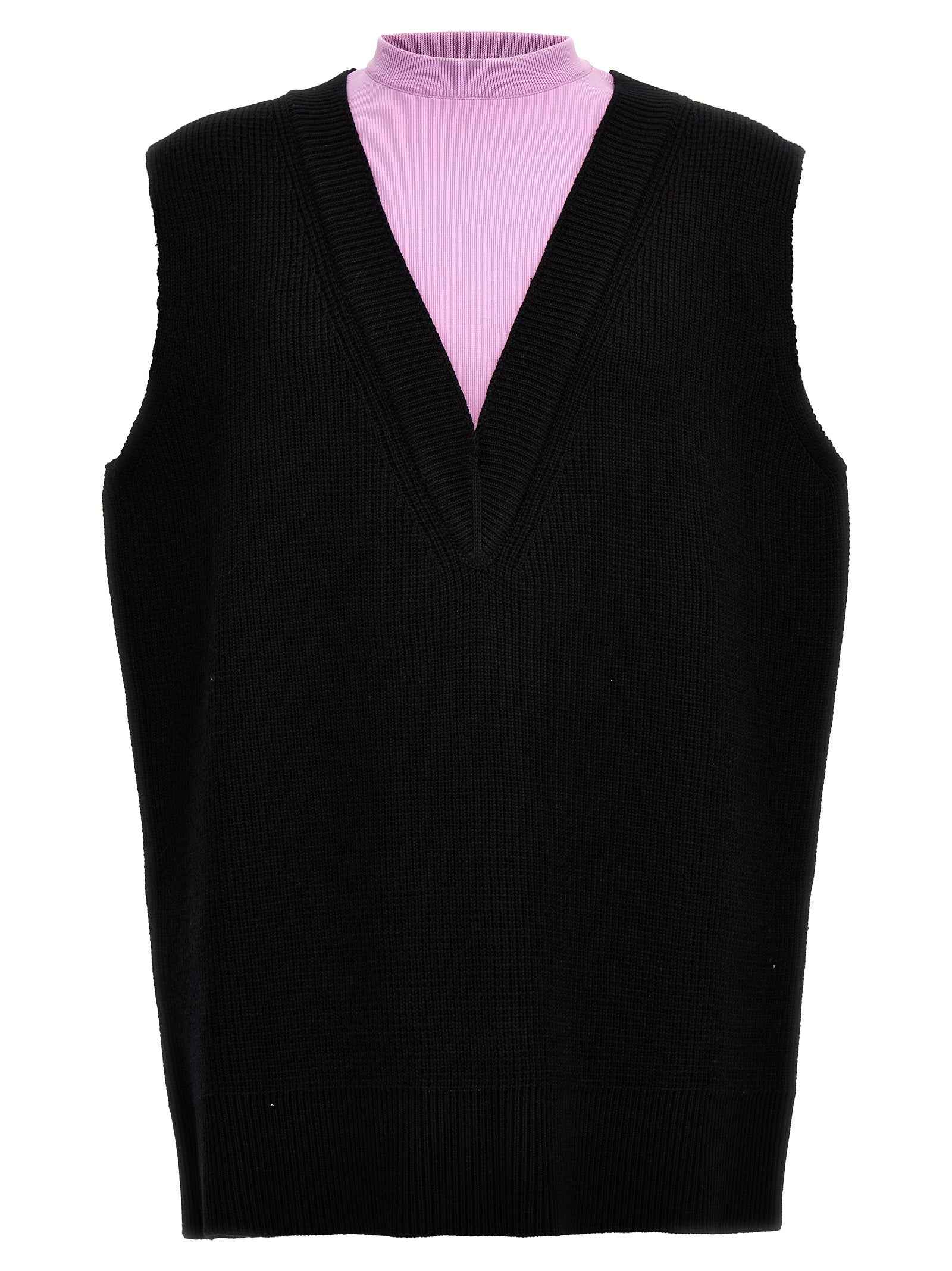 Multicolor Wool Sleeveles Sweater