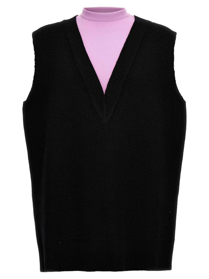 Multicolor Wool Sleeveles Sweater
