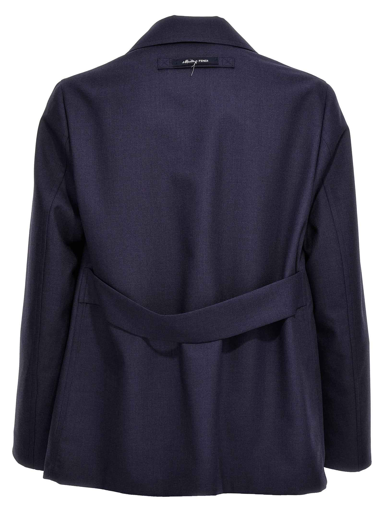 Blue Virgin Wool Full-Length Jacket