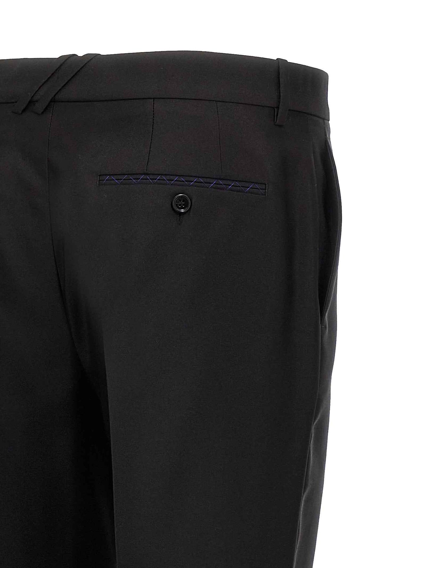 Black Virgin Wool Dress Pants