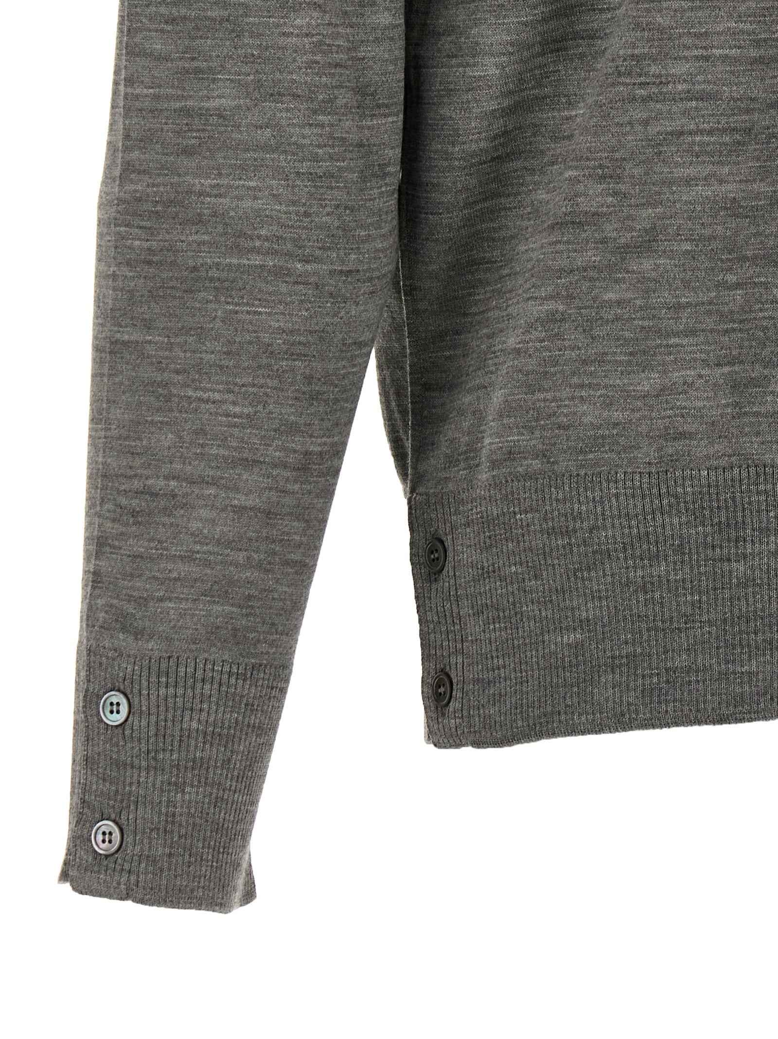 Gray Virgin Wool Cardigan