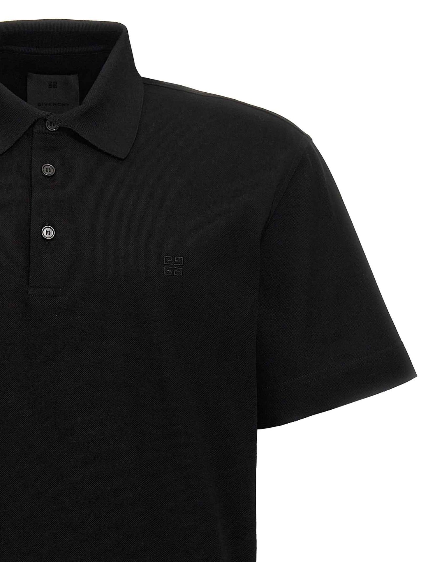 Black Cotton Polo Shirt