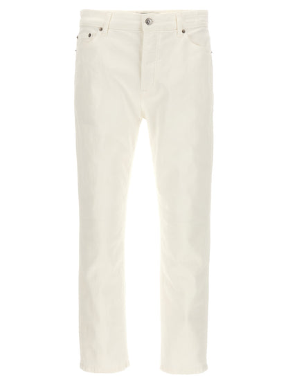 White Cotton Straight-Leg Jeans